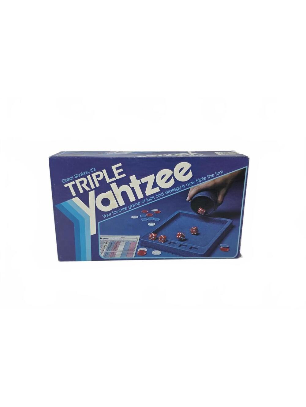 Vintage 1982 Triple Yahtzee Dice Game Complete Milton Bradley E928